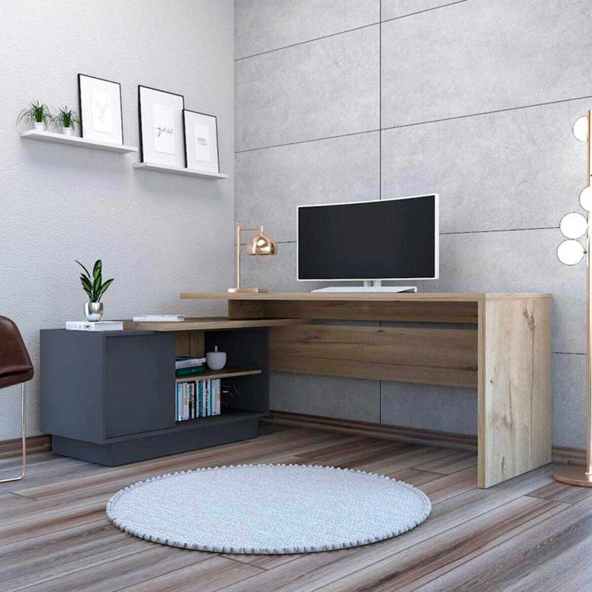 Escritorio TuHome Office 14 Duna/Plomo