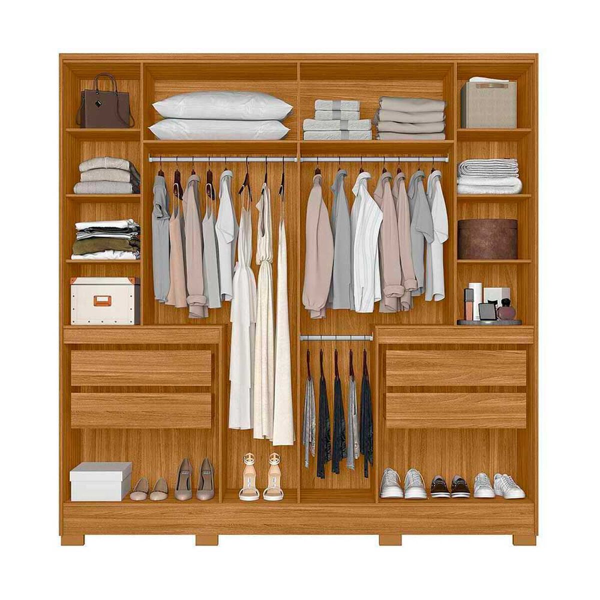 Cl&oacute;set Di Poretti Alaska 10 Puertas 4 Cajones Off White