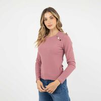 Polera Manga Larga Mujer Zibel Rosado
