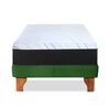 Cama Europea Latam Home 1,5 Plazas Zen Top Spring Hybrid Velvet Verde Cama Europea Latam Home 1,5 Plazas Zen Top Spring Hybrid Velvet Verde