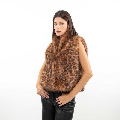 Chaqueta Peluda Sin Mangas Mujer Zibel