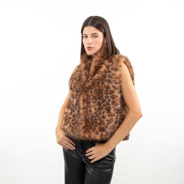 Chaqueta Peluda Sin Mangas Mujer Zibel