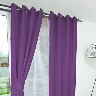 Imagen 2 del producto Combo Cortinas Doral Rustico 220 x 140 cm Morado