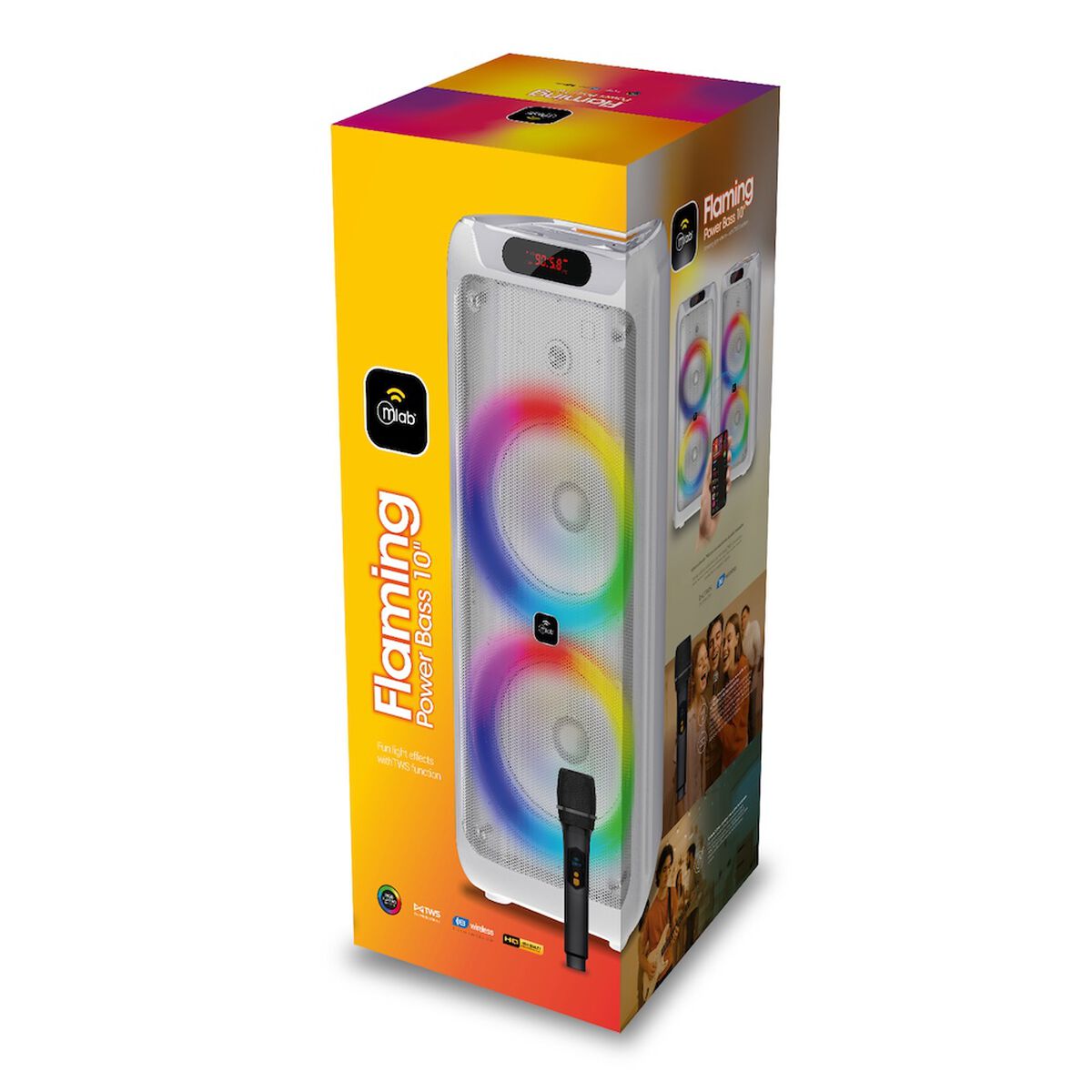 Parlante Port&aacute;til Bluetooth MLAB 9569 10" x 2 Blanco