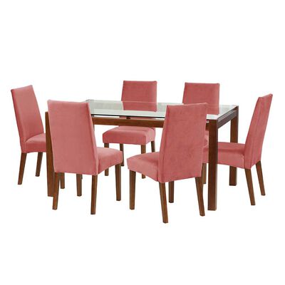 Juego de Comedor Latam Home Barcelona 6 Sillas Rosa