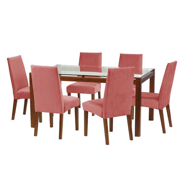Juego de Comedor Latam Home Barcelona 6 Sillas Rosa