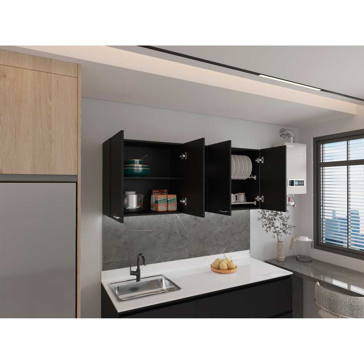 Mueble de Cocina Tuhome Portofino Wengue