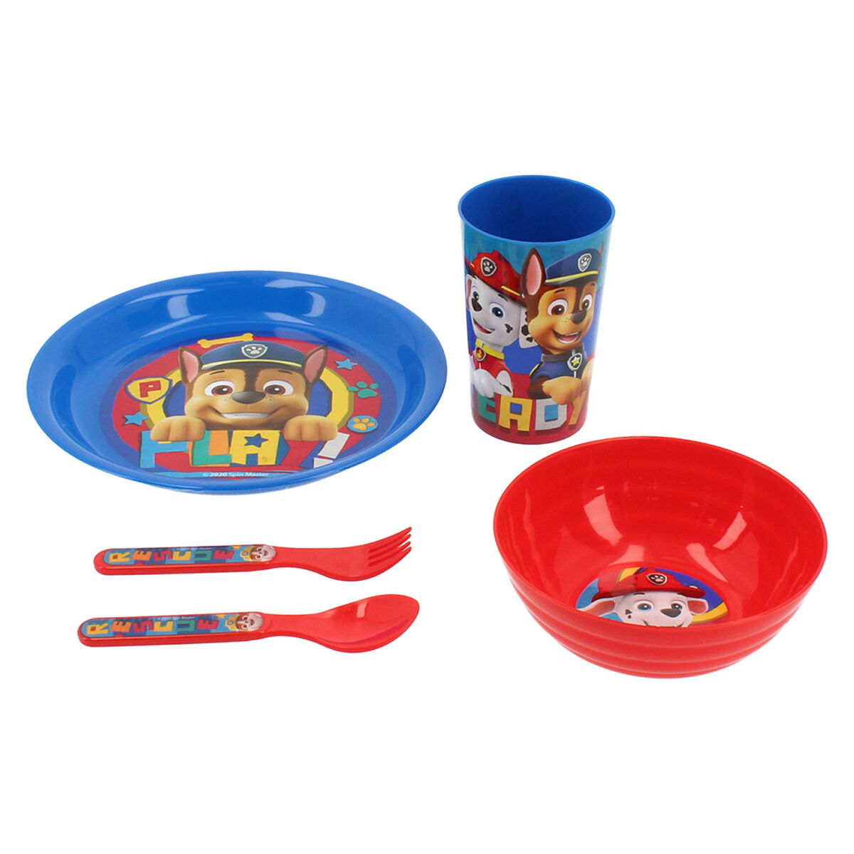 Set 5 Piezas Vajilla Infantil Paw Patrol Azul