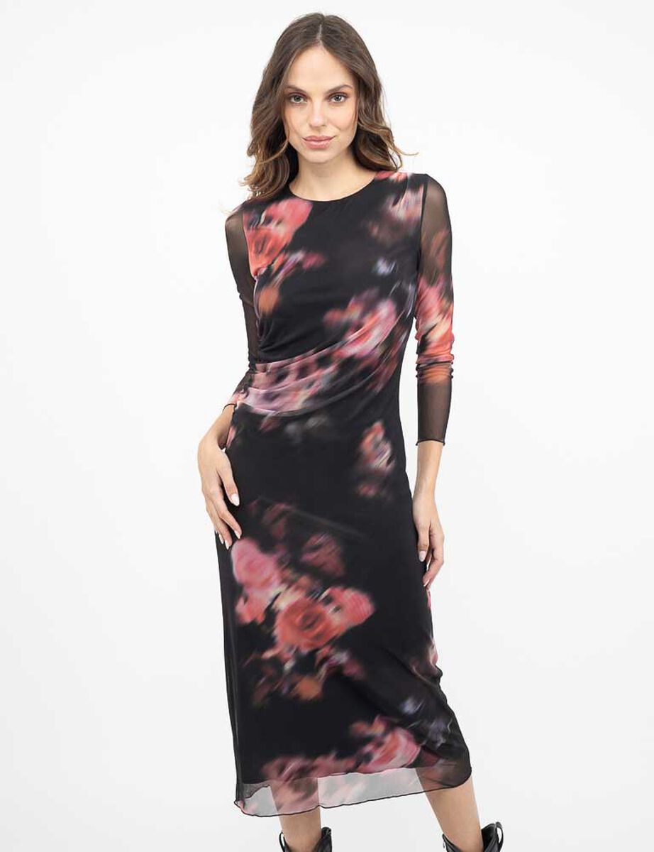 Vestido Midi Manga 3/4 Mujer Soviet