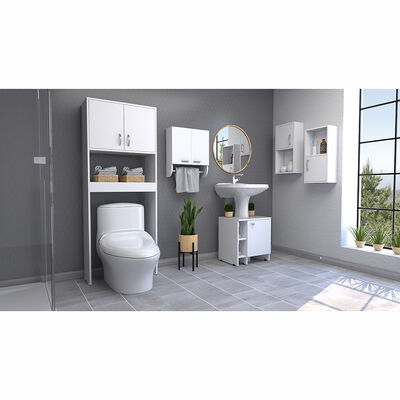 Combo Gabinete + Mueble Lavamanos + Optimizador Baño + Mueble Auxiliar  TuHome Big Bath