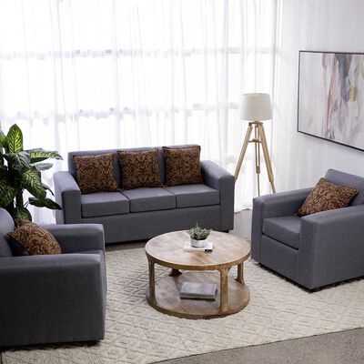 Juego de Living Almore Paris Sofá 3 Cuerpos + Dos Sillones 1 Cuerpo Gris