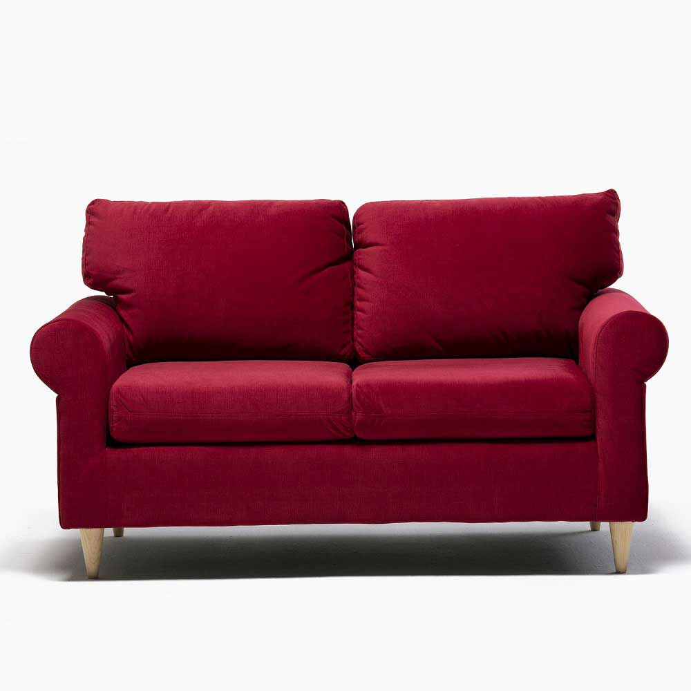 Sofá Kea Retro Felpa 3 Cuerpos Rojo