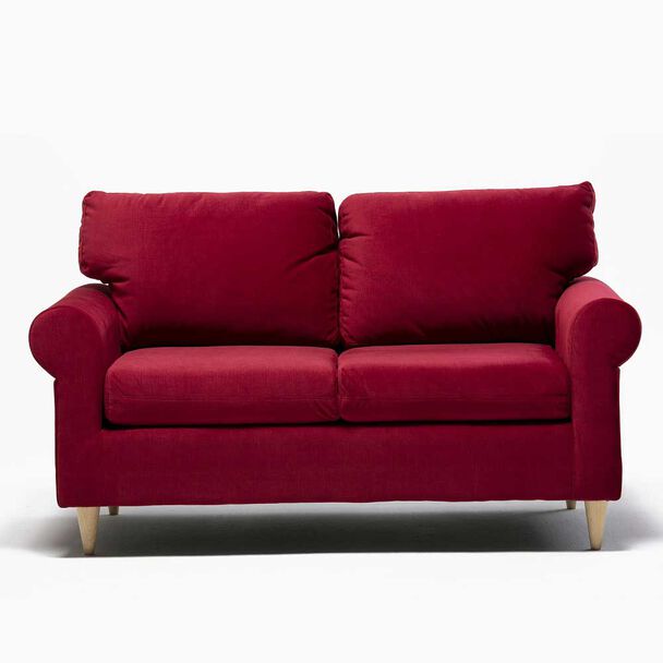 Sofá Kea Retro Felpa 3 Cuerpos Rojo