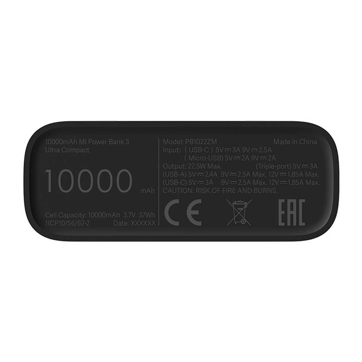 Batería Externa Portátil Xiaomi Mi Power Bank 3 Ultra Compact 10000mAh Negra