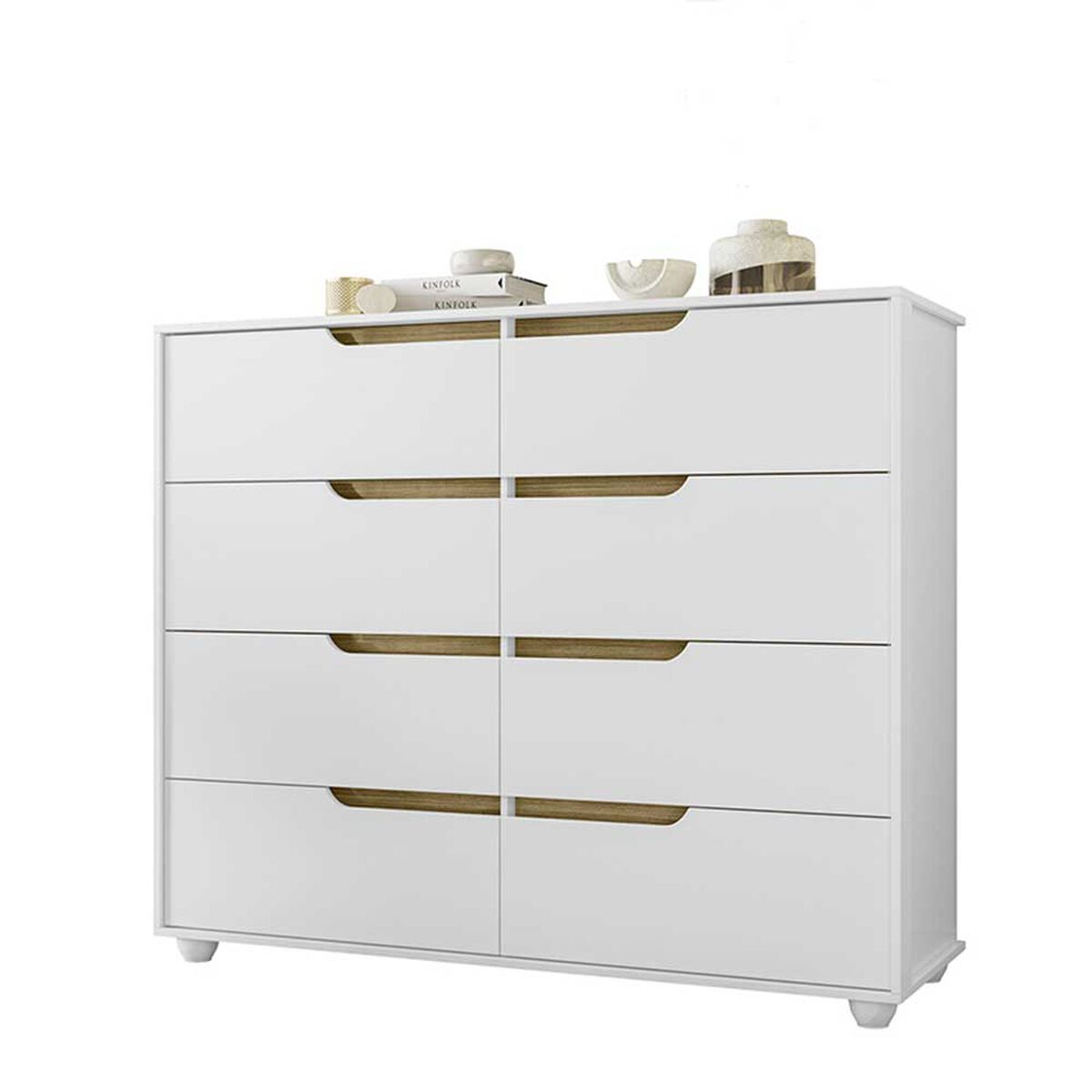 Cómoda Vekkahome Doble Evo 8 Cajones Blanco