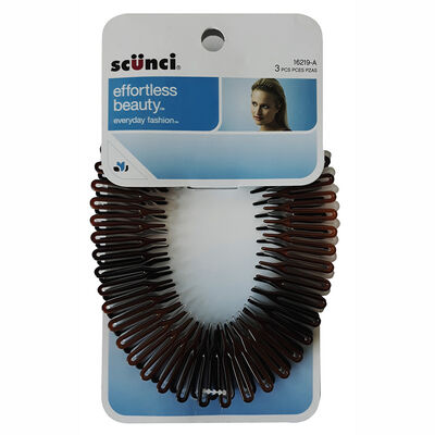 Cintillo Extendible Negro, Carey y Transparente, 3 Piezas