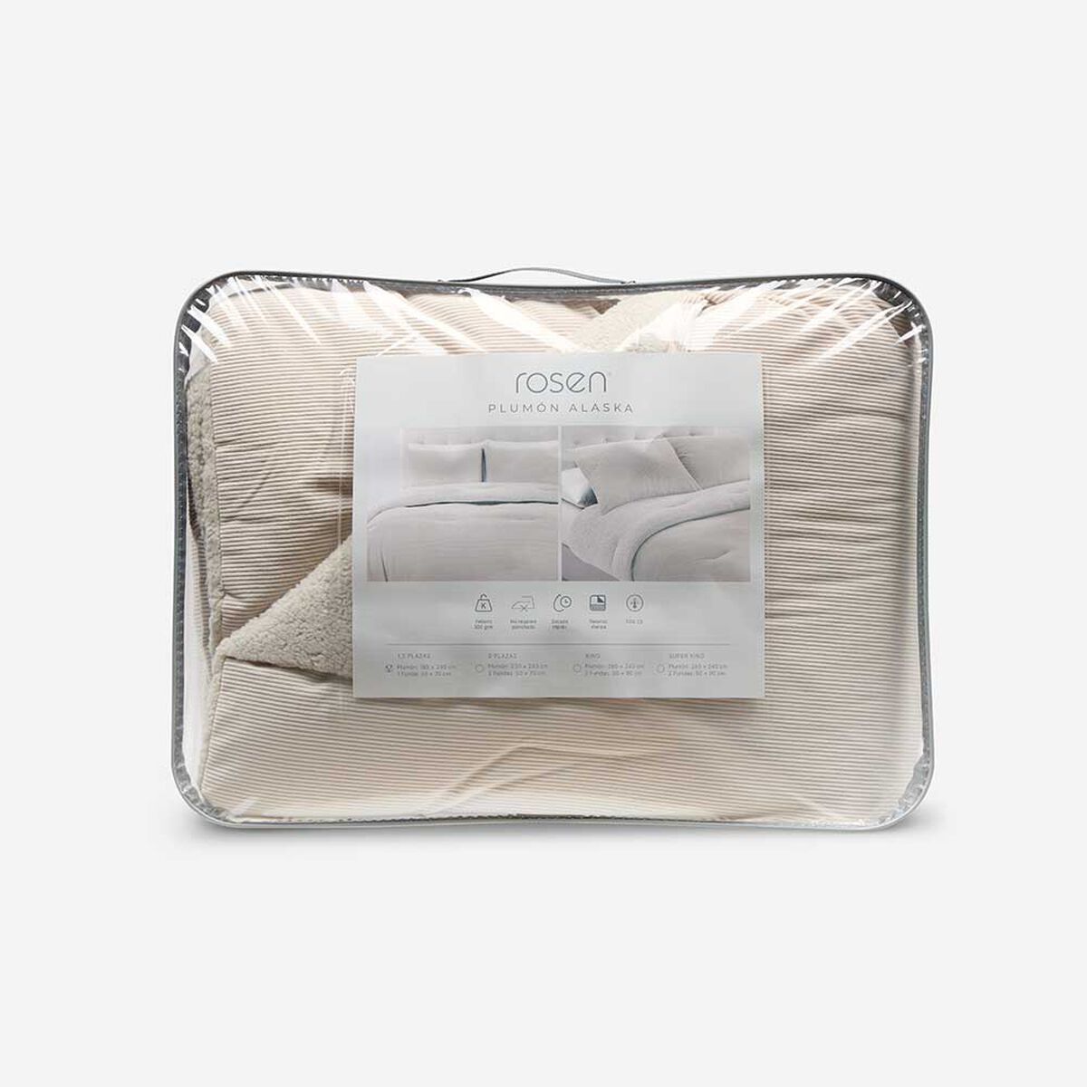 Plum&oacute;n Rosen 1,5 Plazas Sherpa Alaska Cord Latte Beige