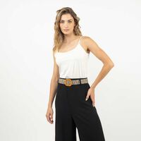 Polera Sin Mangas Mujer Zibel Crudo, Negro