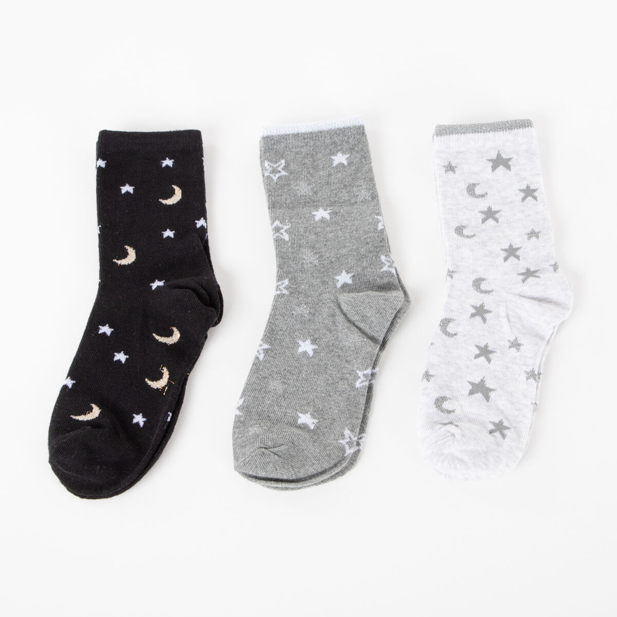 Pack 3 Unidades Calcet&iacute;n Largo de Algod&oacute;n Mujer Icono