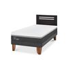 Cama Europea CIC 1,5 Plazas Ortopedic Advance + Respaldo Munich Negro
