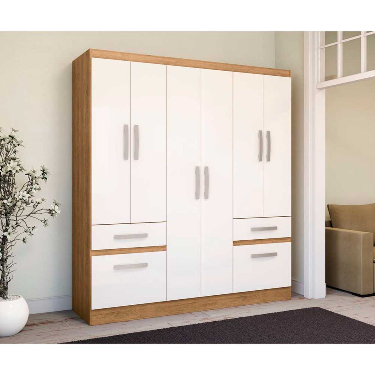 Closet Yardas Liliana 6 Puertas 4 Cajones Freij&oacute; Blanco