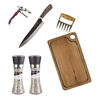 Set Parrillero Wayu Tabla + Cuchillo + Garra de Oso + Sacacorchos Manual + Mix de Sales