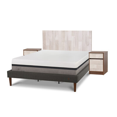 Imagen 2 del producto Cama Europea CIC Curve King Balance + Respaldo + 2 Veladores Legno
