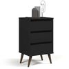 Velador Onessta Wood 3 Cajones Negro
