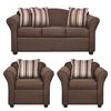 Juego de Living Innovamuebles Ducal Sofá 3 Cuerpos + Dos Sillones 1 Cuerpo Chocolate