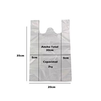 Imagen 2 del producto Bolsa Plástica De Gaune Camiseta Blanco 1000 Unidades