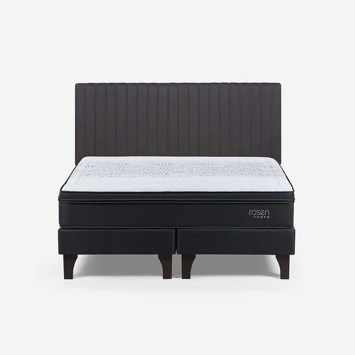 Cama Europea Rosen 2 Plazas Tempo Base Dividida + Respaldo Lucio