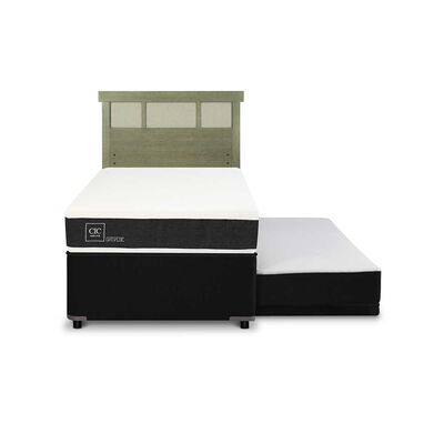 Cama Nido CIC 1,5 Plazas Ortopedic + Respaldo Dublin Olivo