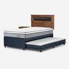 Cama Nido Rosen 1,5 Plazas Indie + Respaldo + Velador Ferrara