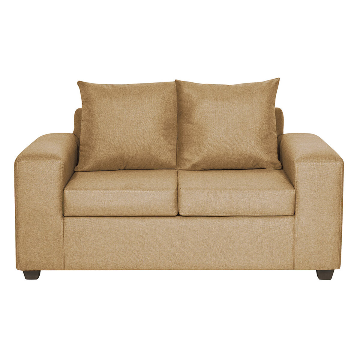 Juego de Living Innovamuebles Kahlo Sofá 2 Cuerpos + Dos Pouf 1 Cuerpo Oro