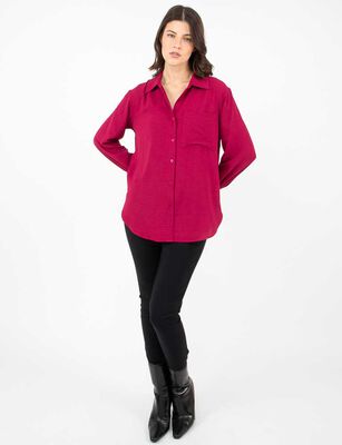 Imagen 2 del producto Blusa Lisa Manga Larga Mujer Zibel Burdeo, Crudo, Negro