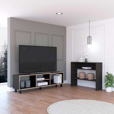 Imagen 1 del producto Combo Rack TV65  + Mesa de Arrimo TuHome Nomik Wengue Duna