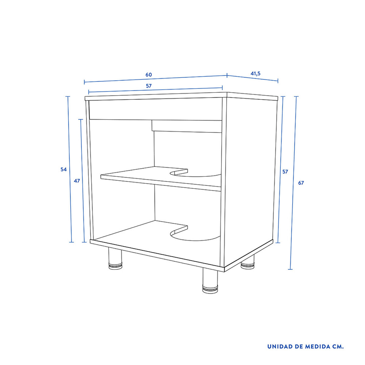 Mueble Base Vanitorio CIC 2 Puertas