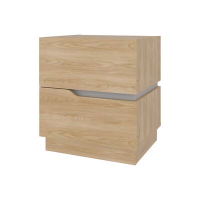 Velador Tuhome Bonnie 2 Cajones Fresno Blanco