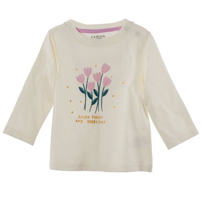 Polera Manga Larga Chess Baby Crudo, Gris, Rosado