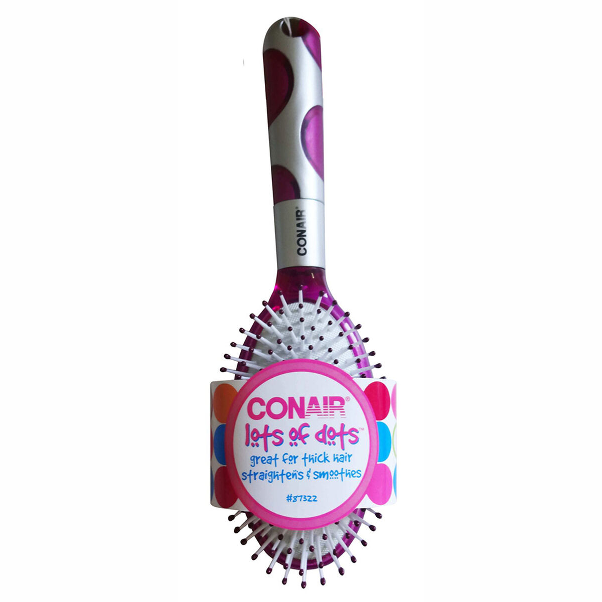 Cepillo Ovalado Acolchado Lots Of Dots Rosado