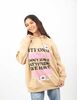 Polerón Hoodie Con Estampado Oversized Mujer Icono