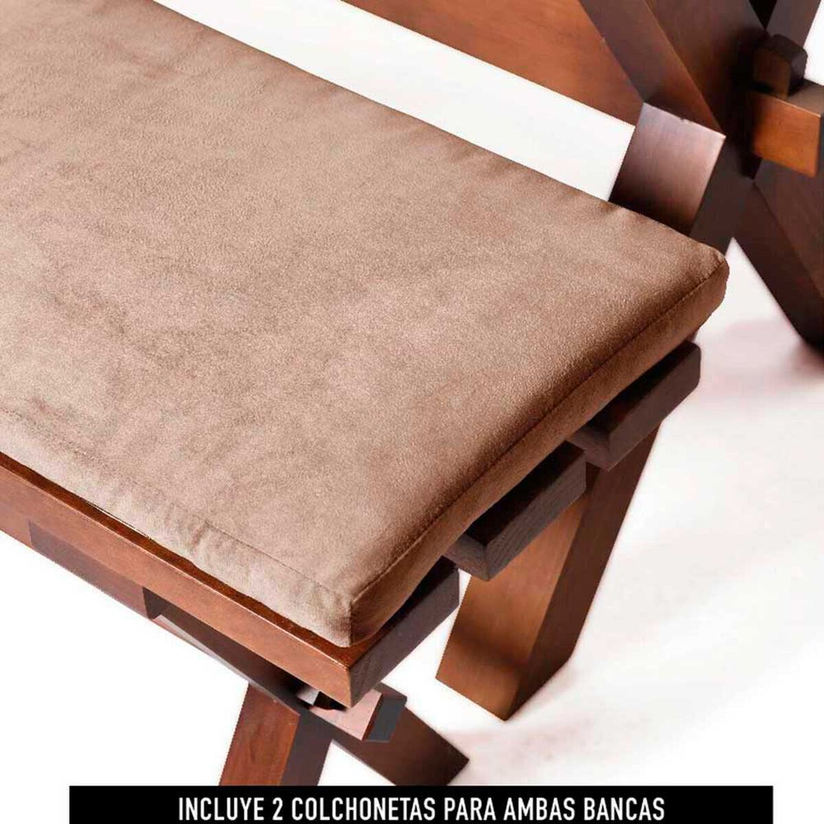 Juego de Comedor Latam Home Sevilla Salamanca 2 Sillas + 2 Bancas Velvet Beige