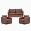 Juego de Living Barra Design Elena Sofá 2 Cuerpos + Dos Sillones 1 Cuerpo Café