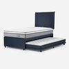 Cama Nido Rosen 1,5 Plazas Indie + Respaldo Maurice Azul