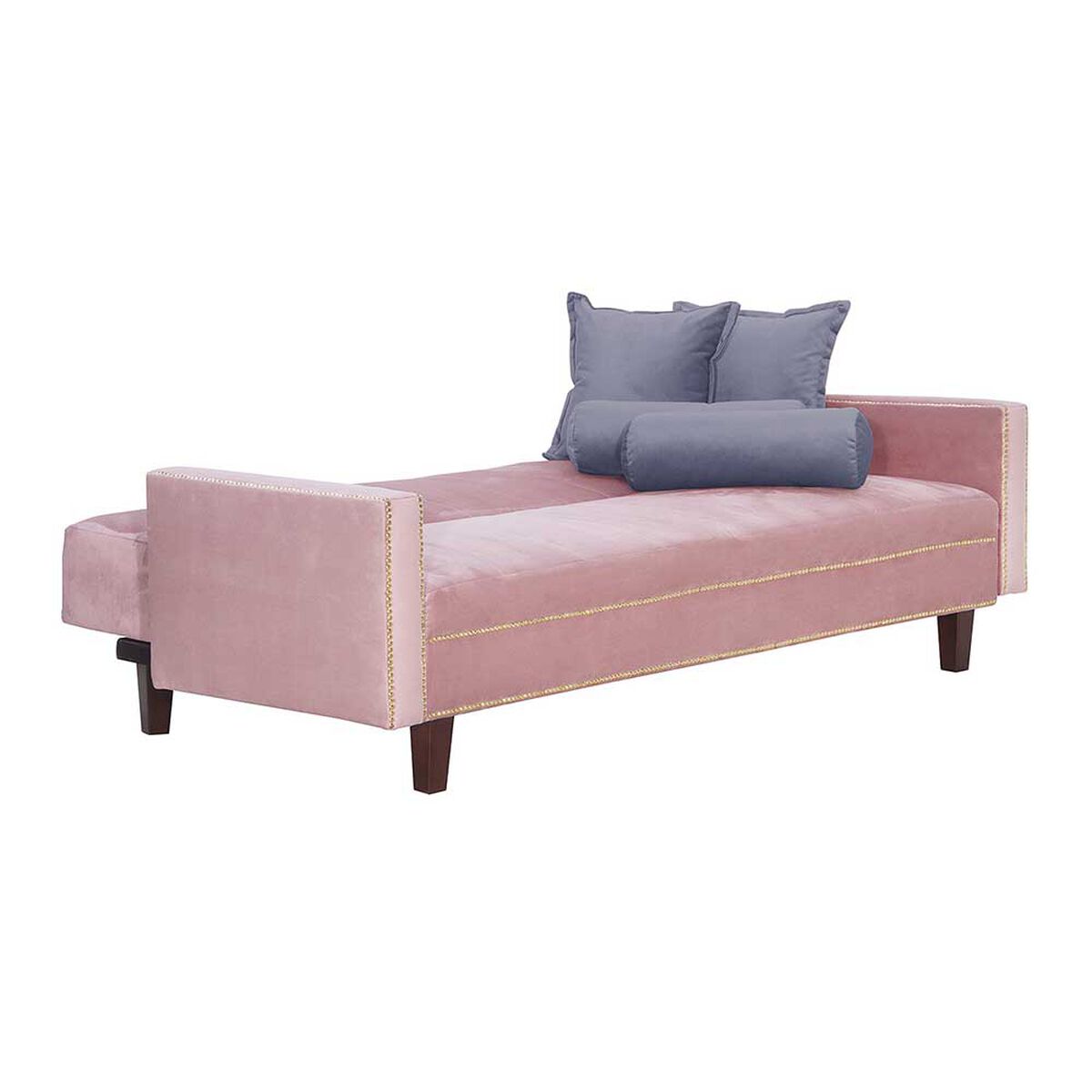 Futón Black Factory Vanguardia 3 Cuerpos Rosa Gris