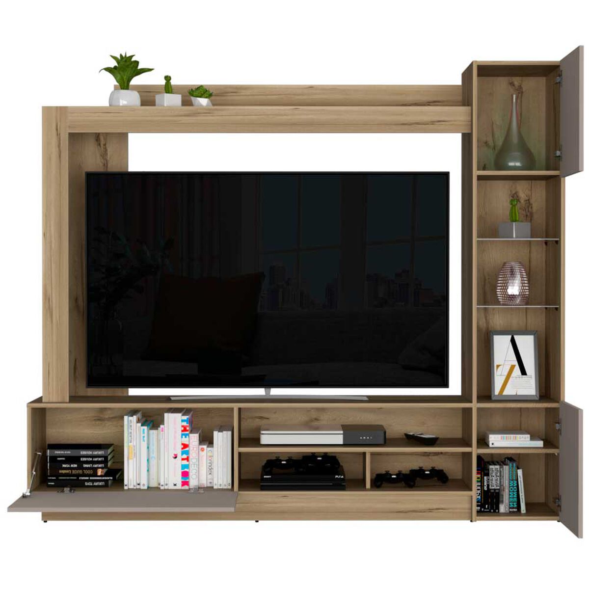 Centro de Entretenimiento TuHome Nizza Hasta 65" Duna Taupe