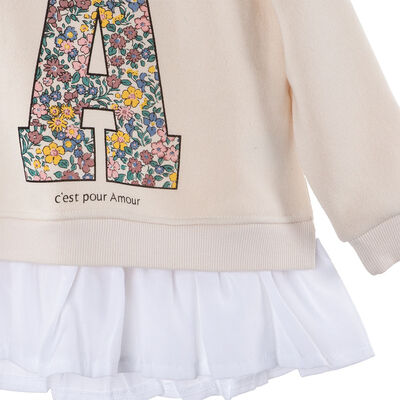 Imagen 2 del producto Conjunto Flores Polerón+Pantalón Chess Baby Crudo