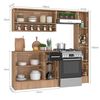 Mueble de Cocina Vekkahome Madri 1 Caj&oacute;n 7 Puertas Negro Caf&eacute;