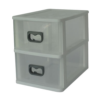 Mini Caja Organizadora Plástica San Bernardo 2 Niveles Blanco