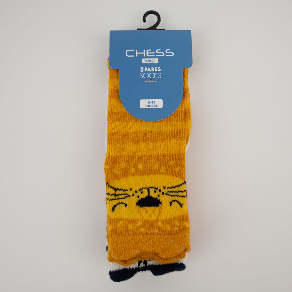 Pack 3 Calcetin Largo Bebé Chess